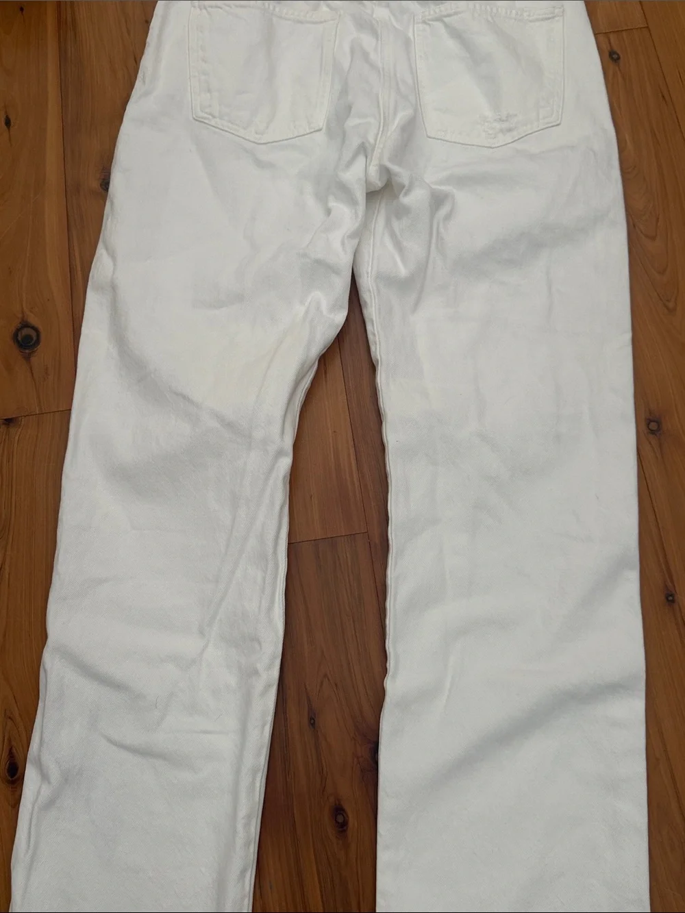 Agolde White High-Rise criss cross Denim Jeans